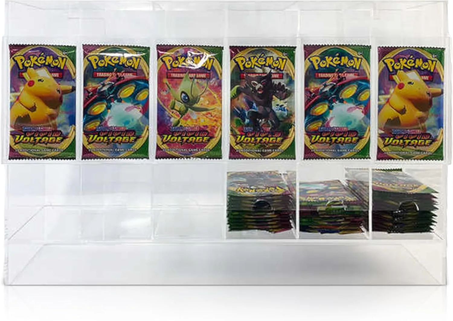 Premium 6-Slot Acrylic Card Pack Dispenser, Perfect For Distributing Pokemon, MTG, Lorcana, YuGiOh, One Piece - Acrylic TCG Organizer Display Case Trading Cards, Booster Packs, Sports Cards