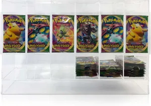 Premium 6-Slot Acrylic Card Pack Dispenser, Perfect For Distributing Pokemon, MTG, Lorcana, YuGiOh, One Piece - Acrylic TCG Organizer Display Case Trading Cards, Booster Packs, Sports Cards