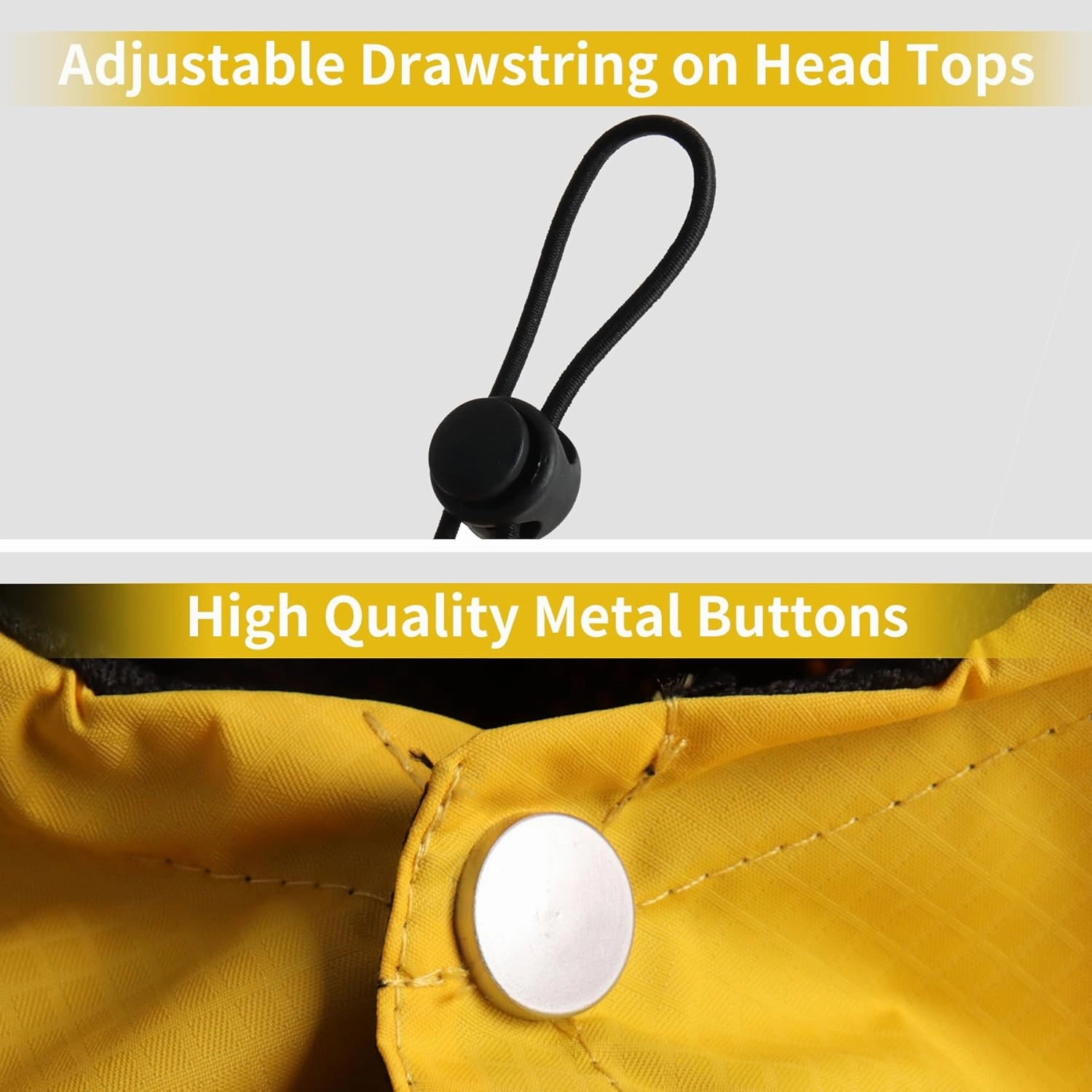 Premium Dog Raincoat with Hood for Medium Dogs,Outdoor Sports Waterproof Doggie Rain Jacket,Puppy Raincoat with Pockets,Yellow L