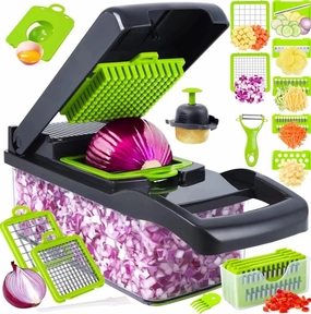 Pro Series 16 in 1 Vegetable Chopper, AIGLE nova Onion chopper with Container, Cucumber and Fruit Shredder, Slicer, Veggie Chopper, Must have Kitchen gadget to save your prep time for cooking.