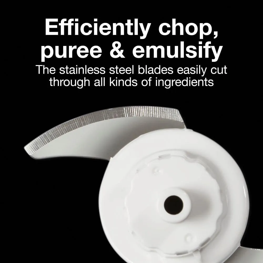 Proctor Silex Durable Electric Vegetable Chopper & Mini Food Processor for Chopping, Puree & Emulsify, 1.5 Cup, White