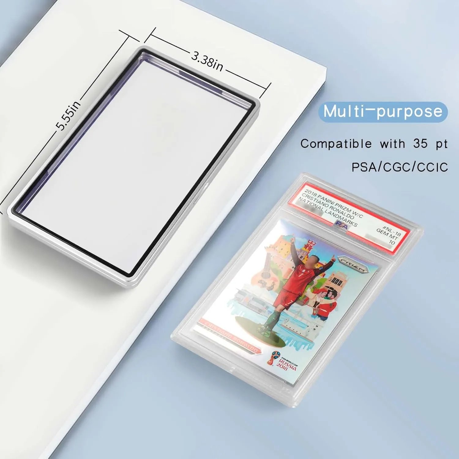PSA Slab Bumper Case, Metal Graded Cards Slab Magnetic Protector for 35pt PSA/CGC/CCIC Graded Cards|Scratch Resistant | Stackable | UV Resistant | Black