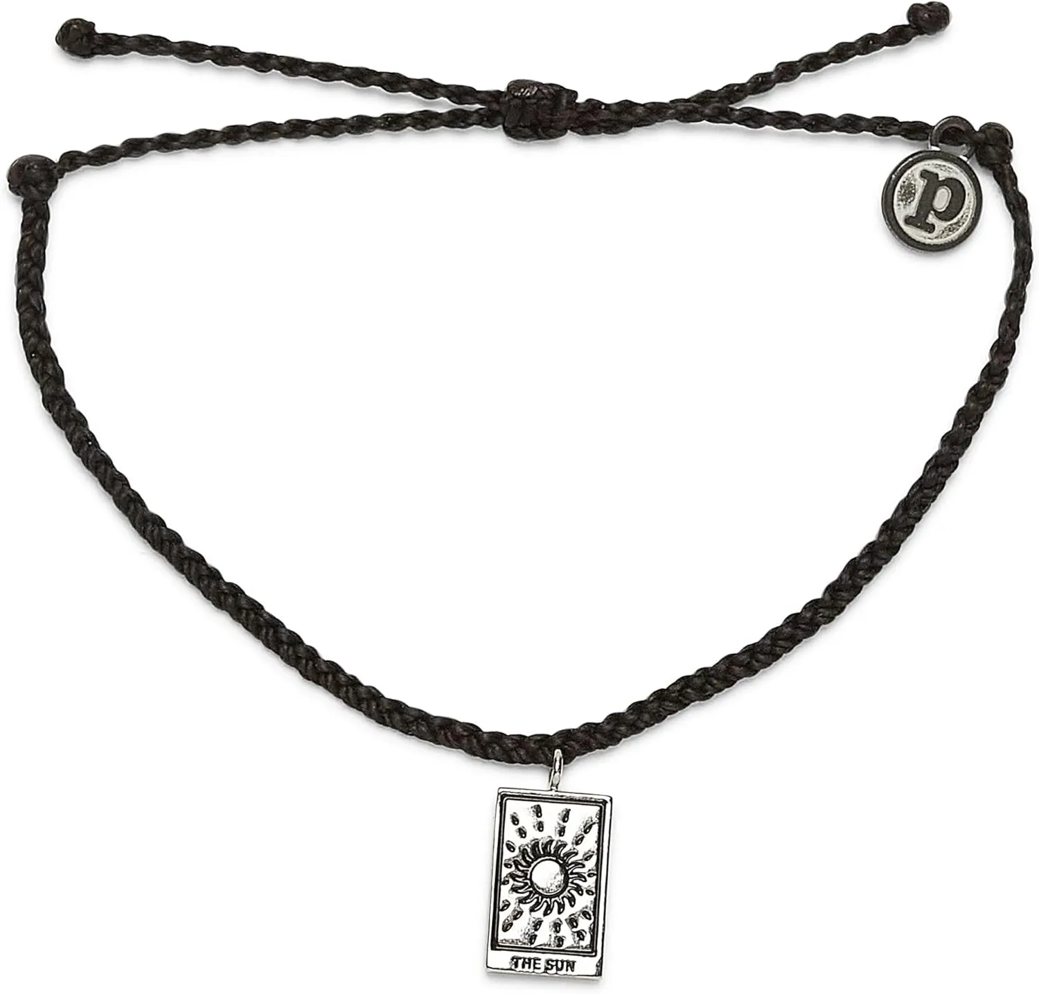 Pura Vida Bracelet Silver Tarot Charm Bracelet - Adjustable Bracelet with Waterproof Band, String Bracelet for Women - Stackable Bracelets, Handmade Braceletss