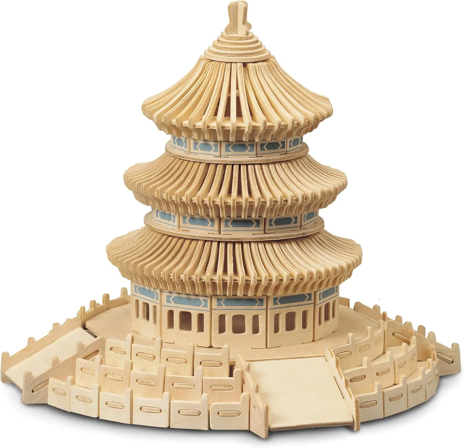 Puzzled 3D Puzzle Temple of Heaven Wood Craft Construction Model Kit, Educational DIY Wooden Toy Assemble Model Unfinished Crafting Hobby Puzzle to Build and Paint for Decoration 301 Pieces Pack