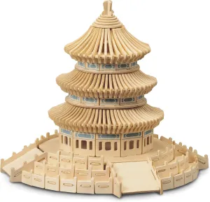 Puzzled 3D Puzzle Temple of Heaven Wood Craft Construction Model Kit, Educational DIY Wooden Toy Assemble Model Unfinished Crafting Hobby Puzzle to Build and Paint for Decoration 301 Pieces Pack