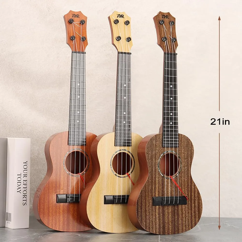 Raimy Kids Ukulele Guitar - 21inch 4 Strings Guitar Children Musical Instruments Educational Toys with Picks for Toddler Kids Boys Girls Beginner (White)