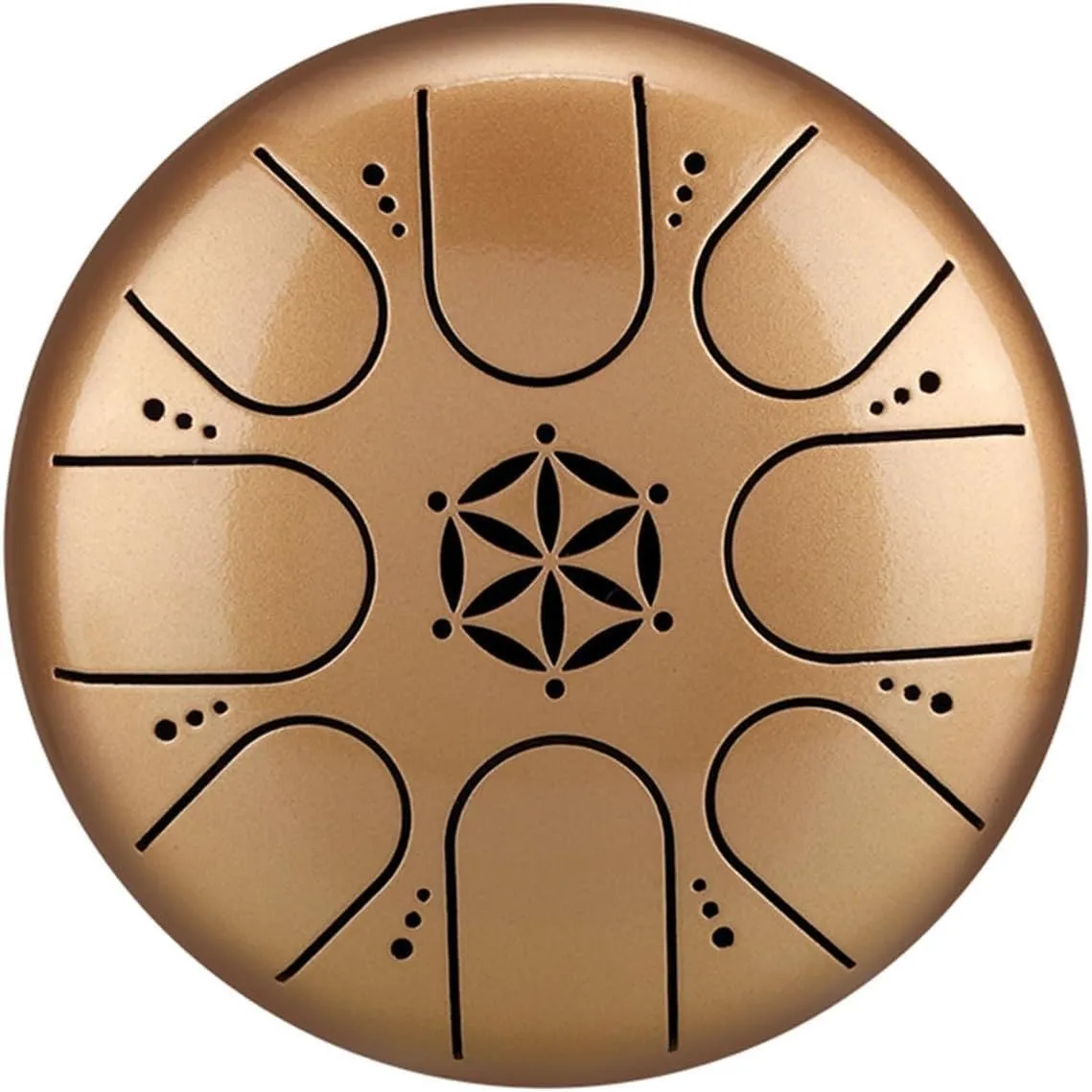 Rain Drum for Outside Garden,Steel Tongue Drum with Carry Bag, 5 Inch 8 Note Handpan Tank Drum Kit, C Major Tongue Drum Instrument (Yellow)