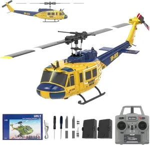 RC C032 UH-1 RC Helicopter - 1/48 Scale 2.4G 6CH Flybarless Remote Control Helicopter Model, 3D Stunt Flight & High-Precision RC Airplane for Adults Beginners