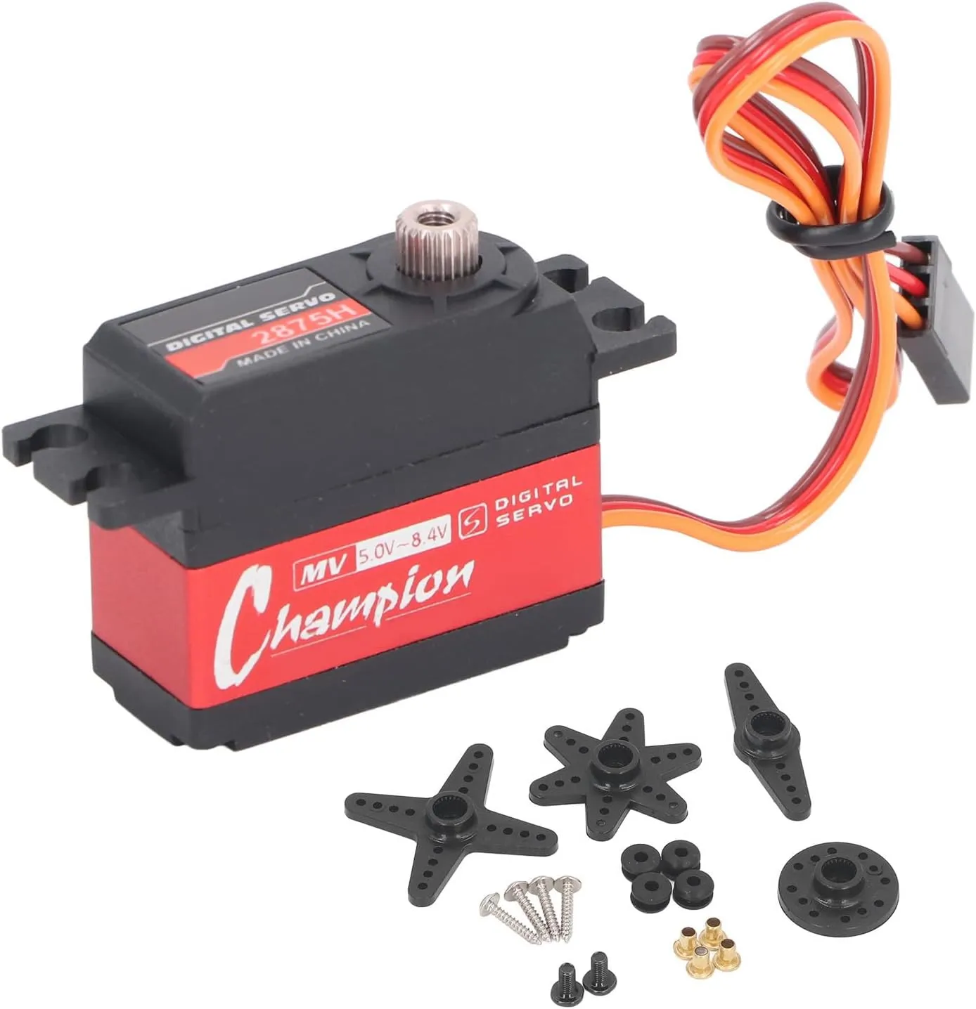 RC Digital Servo, Aluminum Alloy Plastic High Torques Metal Gear Servo Motor Easy Installation for DIY RC Aircraft Helicopter Car Robot