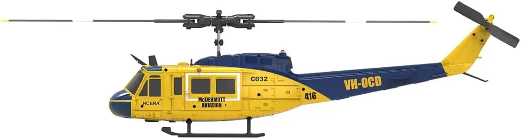 RC ERA C032 UH-1 Huey RC Helicopter with 3D Inverted Flight, 1/48 Scale 6CH Brushless RC Helicopter with Gyro Stabilization & Intelligent Positioning System for Adults
