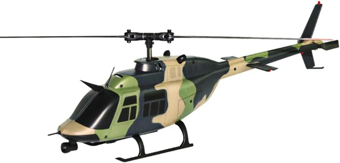 RC ERA C138 1/33 Scale Bell 206 Remote Control Helicopter for Adults, 2.4G 6-Channel Single-Rotor Tail-Less Helicopter, Optical Flow Positioning Outdoor Remote Control Aircraft Model
