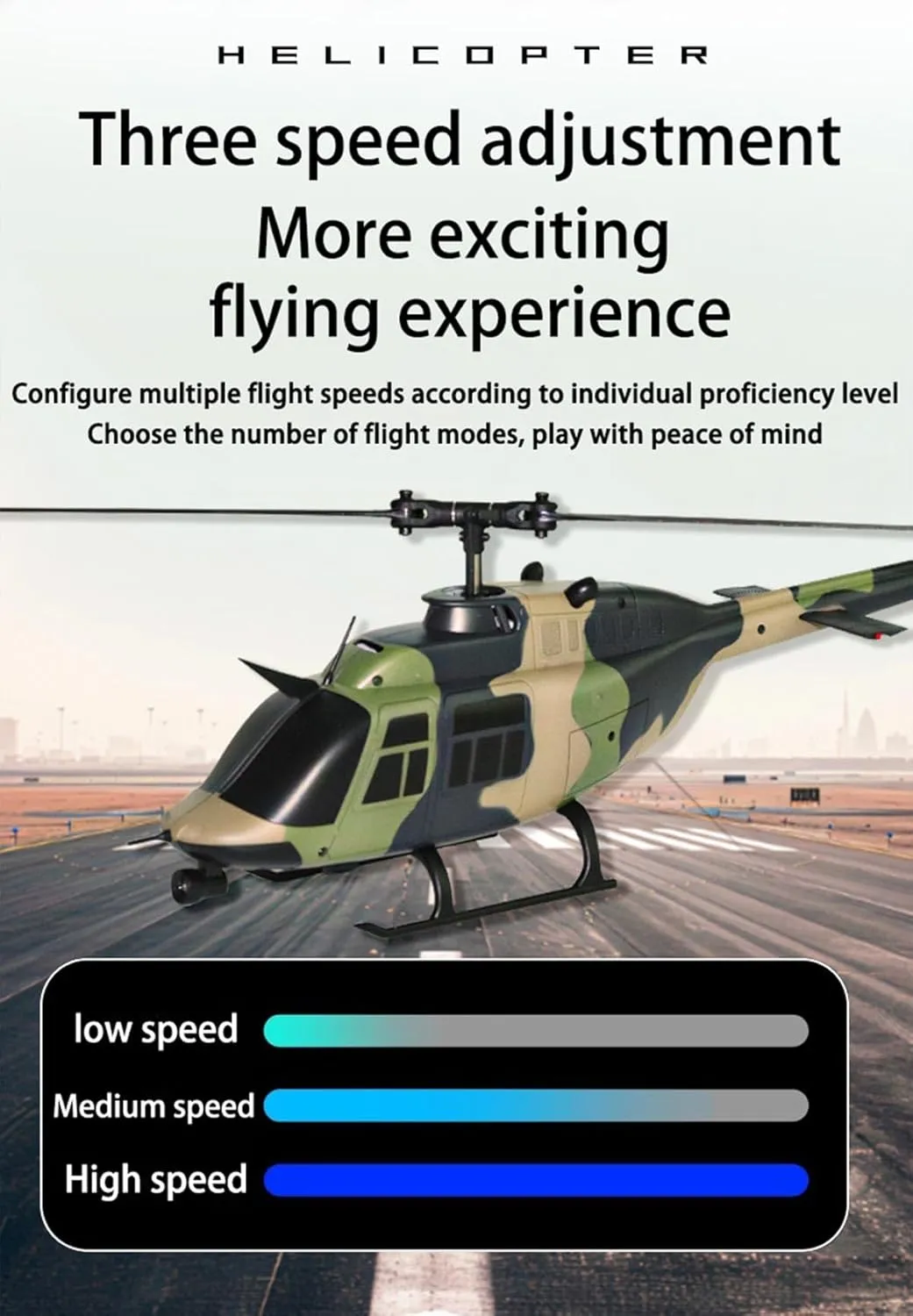 RC ERA C138 1/33 Scale Bell 206 Remote Control Helicopter for Adults, 2.4G 6-Channel Single-Rotor Tail-Less Helicopter, Optical Flow Positioning Outdoor Remote Control Aircraft Model