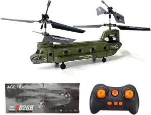 RC ERA Helicopter for Adults, S026H 2.4G 3CH RTF Dual-Rotor No-Aileron Remote Control Helicopter, Mini Military Aircraft Model with Altitude Hold & Optical Flow Positioning