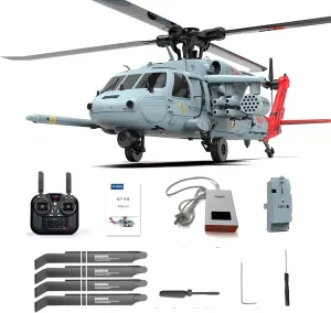 RC Helicopter, 1:47 Scale GPS Flybarless FPV RC Military Helicopter with Camera, 2.4G 8CH Militarily Aircraft Model for Airplane