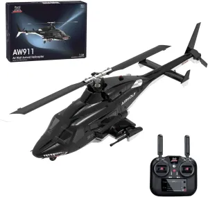 RC Helicopter for Adults, AW-911 1/34 2.4G 9CH RC Helicopter Model with 6G/3D Stunt Mode and GPS, Indoor Aircraft Flying Toy for Beginner Adults (Mode 1/Mode 2 Switchable)