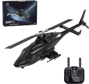 RC Helicopter for Adults, AW-911 1/34 Scale 2.4G 9CH Remote Controlled Aircraft Plane with 6G/3D Stunt Mode and GPS Positioning, One-Key Takeoff/Landing, Outdoor Hobby RC Model
