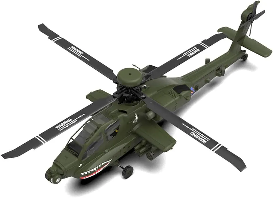 RC Helicopter for Adults, YU Xiang F11 AH64 1/32 Scale 2.4G 6CH Helicopter Model, 2.4G 6CH Remote Control Aircraft, Dual Brushless Motor, 6G/3D Stunt Copter Model for Adults (RTF Version)