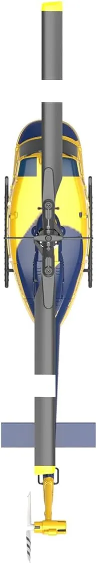 RC Helicopter Model, C032 1/48 Scale UH-1 Huey 2.4G 6CH Flybarless RC Plane with Upgraded Armament Attachments, Yellow-Blue RTF Version Gift for Adult