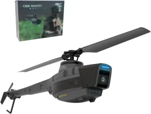 RC Helicopter Model With Camera C128-Reconnaissance Drone Plane with Altitude Hold & Optical Flow, Realistic Military Aircraft Model for Beginner and Adults,Battery*1 Version