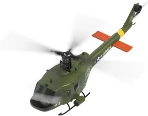RC Helicopters for Adults, F07 1/34 Scale UH-1 Huey 2.4G 6CH Brushless Direct-Drive 3D/6G Flybarless RC Helicopter Model with Optical Flow Positioning (RTF Version/Mode1/Mode2)