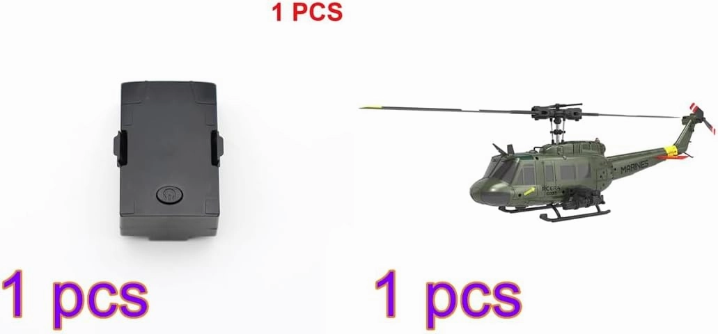 RC ERA C032 UH-1 Huey RC Helicopter with 3D Inverted Flight, 1/48 Scale 6CH Brushless RC Helicopter with Gyro Stabilization & Intelligent Positioning System for Adults