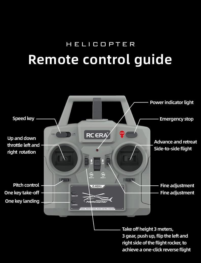 RC ERA C032 UH-1 Huey RC Helicopter with 3D Inverted Flight, 1/48 Scale 6CH Brushless RC Helicopter with Gyro Stabilization & Intelligent Positioning System for Adults