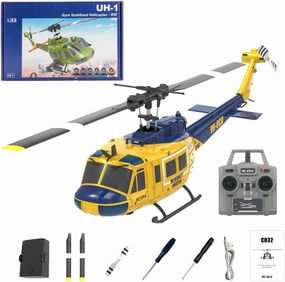 RC Helicopter for Adult, UH-1 Huey Remote Control Helicopter C032 1/48 Scale 2.4G 6CH RC Airplane Model, Indoor & Outdoor Games RC Flying Birthday Gifts - RTF