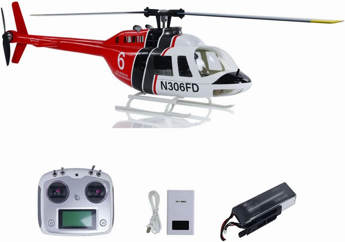 RC Scale Army Helicopter FLYWING 206 V3 RTF Smart Drone Brushless Motor GPS for Adult Hobby