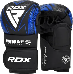 RDX IMMAF Approved Sparring Grappling Gloves, Professional Grade Hybrid Design for Competition Level and Training, Ventilated Open Palm, Adjustable Wrist Straps, Martial Arts Muay Thai, Men Women