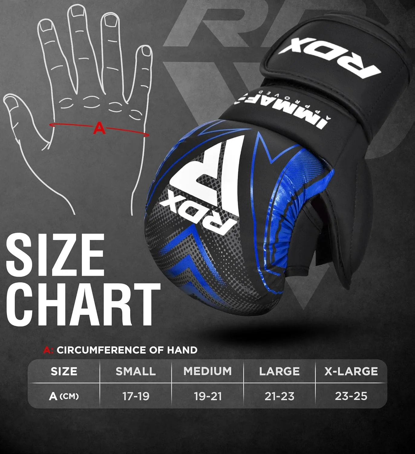 RDX IMMAF Approved Sparring Grappling Gloves, Professional Grade Hybrid Design for Competition Level and Training, Ventilated Open Palm, Adjustable Wrist Straps, Martial Arts Muay Thai, Men Women