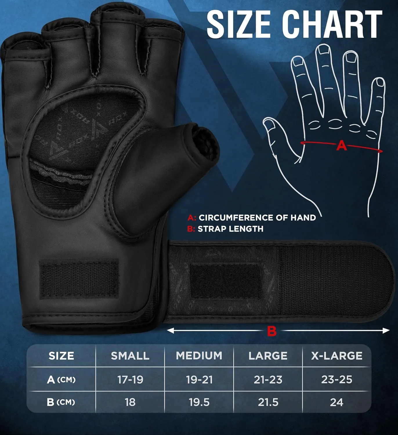 RDX MMA Gloves Grappling Sparring, Maya Hide Leather, Boxing Gloves Men Women Muay Thai Martial Arts Training, Half Finger Adjustable Mitts Wrist Support Kickboxing Cage Fighting Punching Bag Workout