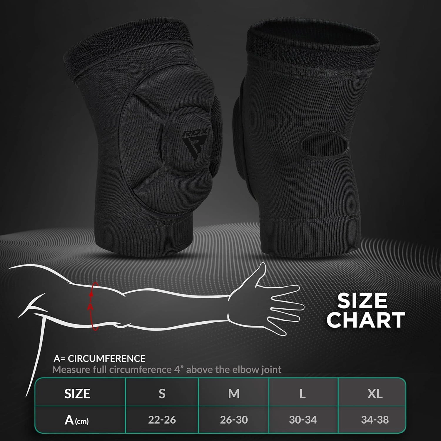 RDX Elbow Pads, Muay Thai MMA Kickboxing Sparring Elbow Guard, Martial Arts Striking Protection,Wrestling Basketball Adjustable MTB Volleyball Compression Padded Sleeve, Men Women