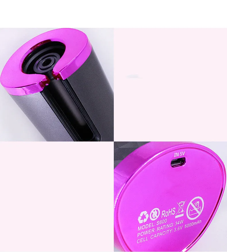 Rechargeable Automatic Hair Curler Portable Hair Curling Iron LCD Display