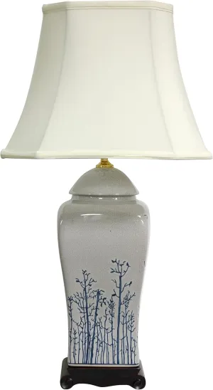 Red Lantern 26" Blue & White Spring Forest Porcelain Vase Lamp