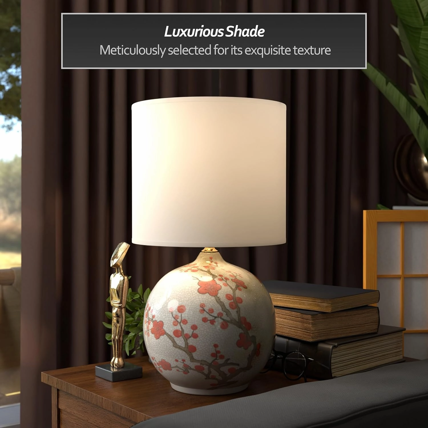 Red Lantern 20" Cherry Blossom Vase Lamp