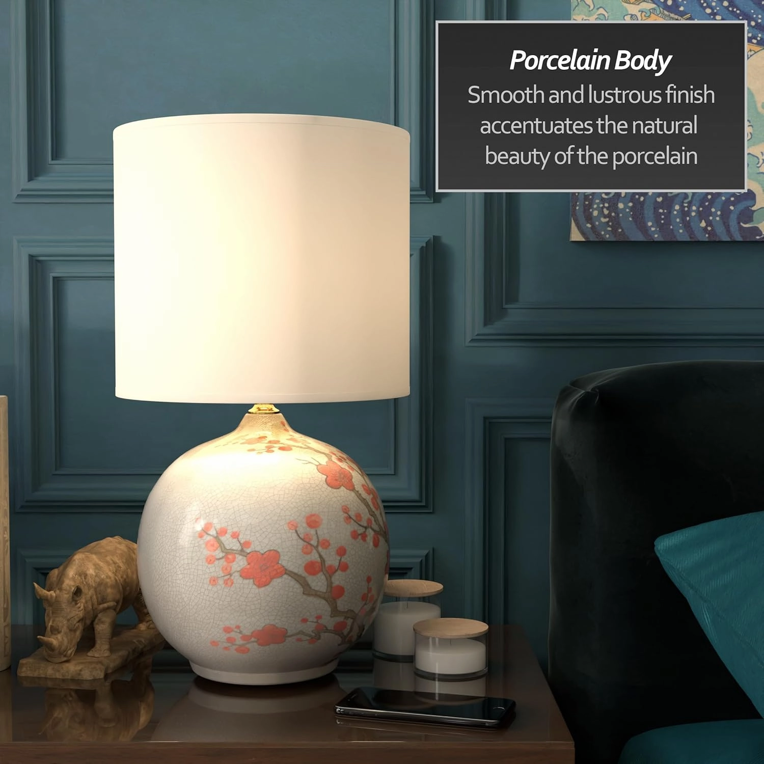 Red Lantern 20" Cherry Blossom Vase Lamp