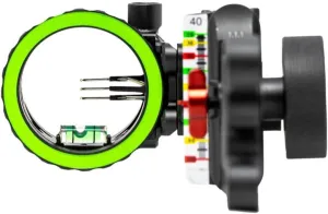 REDLINE RL-2 Three Pin Slider Bow Sight - .019 Fiber Upper Pins and .010 Lower Pin with 2nd & 3rd Axis Adjustments and Enclosed Fiber Optic Ring - Black - Right Handed
