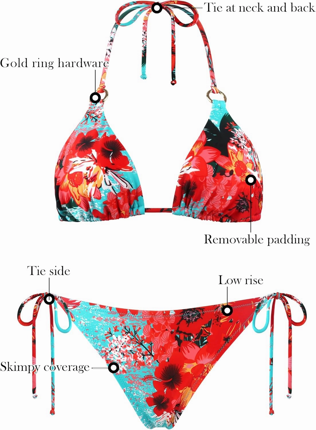 RELLECIGA Women's Triangle Bikini Set