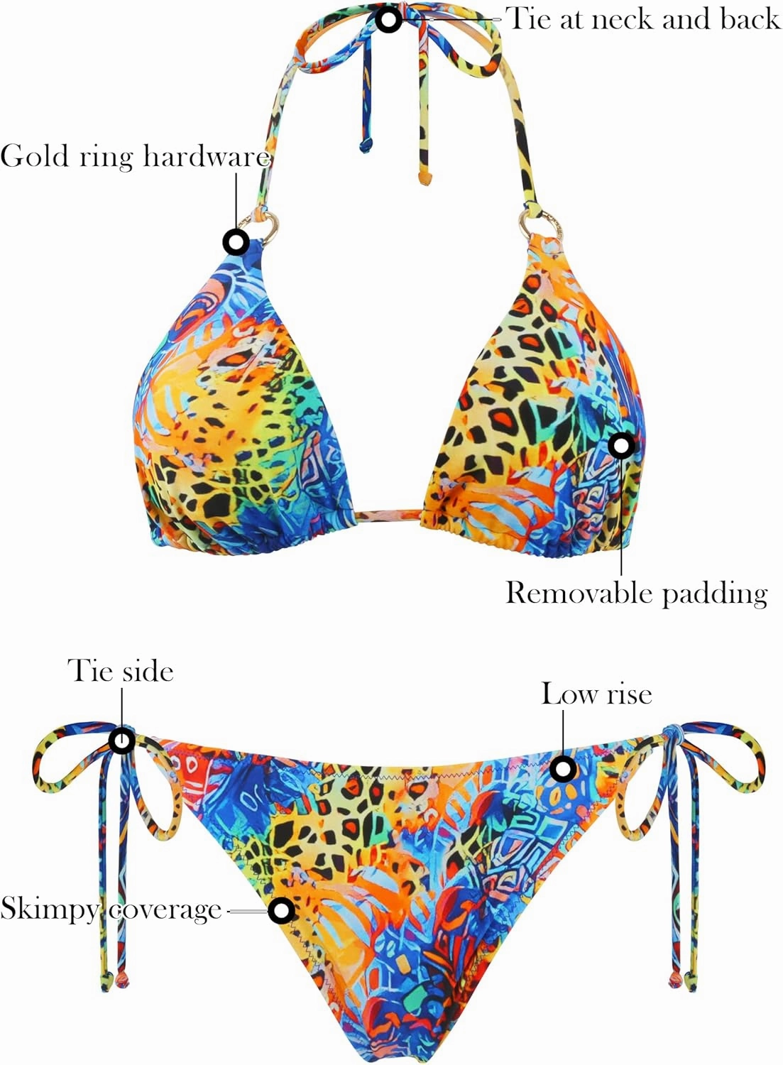RELLECIGA Women's Triangle Bikini Set
