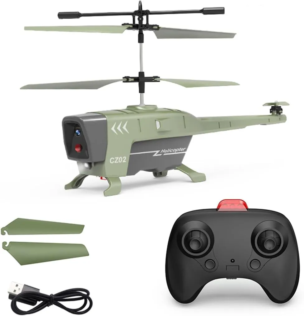 Remote Control Helicopter CX068, 2.4G 3.5CH RC Helicopter with Dual-Prop Gyro for Beginners, RC Aircraft with LED Lights, Obstacles Avoidance, Altitude Hold for Adults (Green)