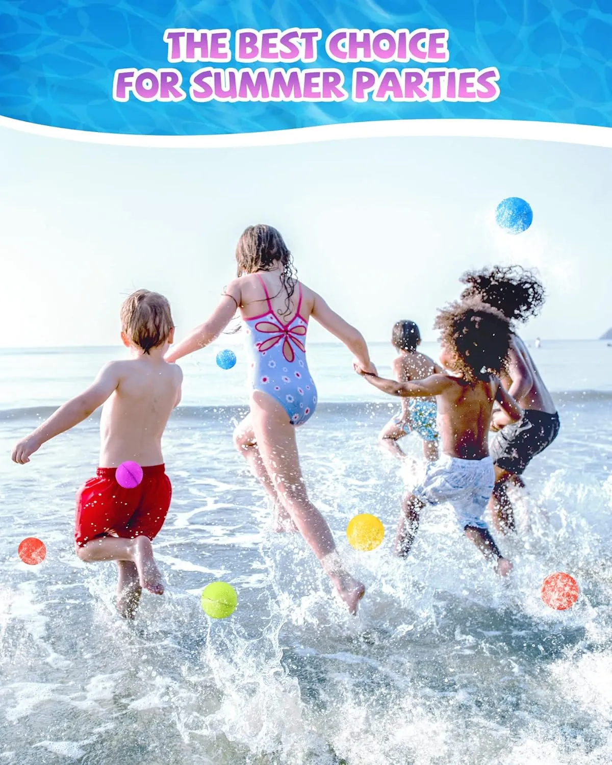 Reusable Water Balloons, Refillable Water Balloons for Kids and Adults, Summer Toys,Pool Toysand Outdoor Toys (12PCS)