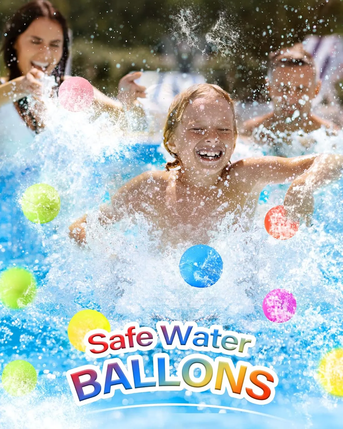 Reusable Water Balloons, Refillable Water Balloons for Kids and Adults, Summer Toys,Pool Toysand Outdoor Toys (12PCS)