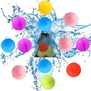 Reusable Water Balloons, Refillable Water Balloons for Kids and Adults, Summer Toys,Pool Toysand Outdoor Toys (12PCS)