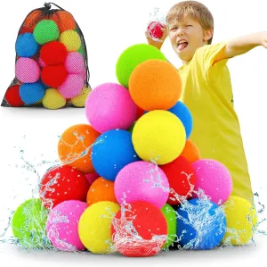 Reusable Water Balls, 60Pcs Reusable Water Balloons for Kids, Water Toys for Backyard Beach Pool Games, Water Balls for Pool Summer Fun, Water Bombs Splash Balls for Outdoor Water Games