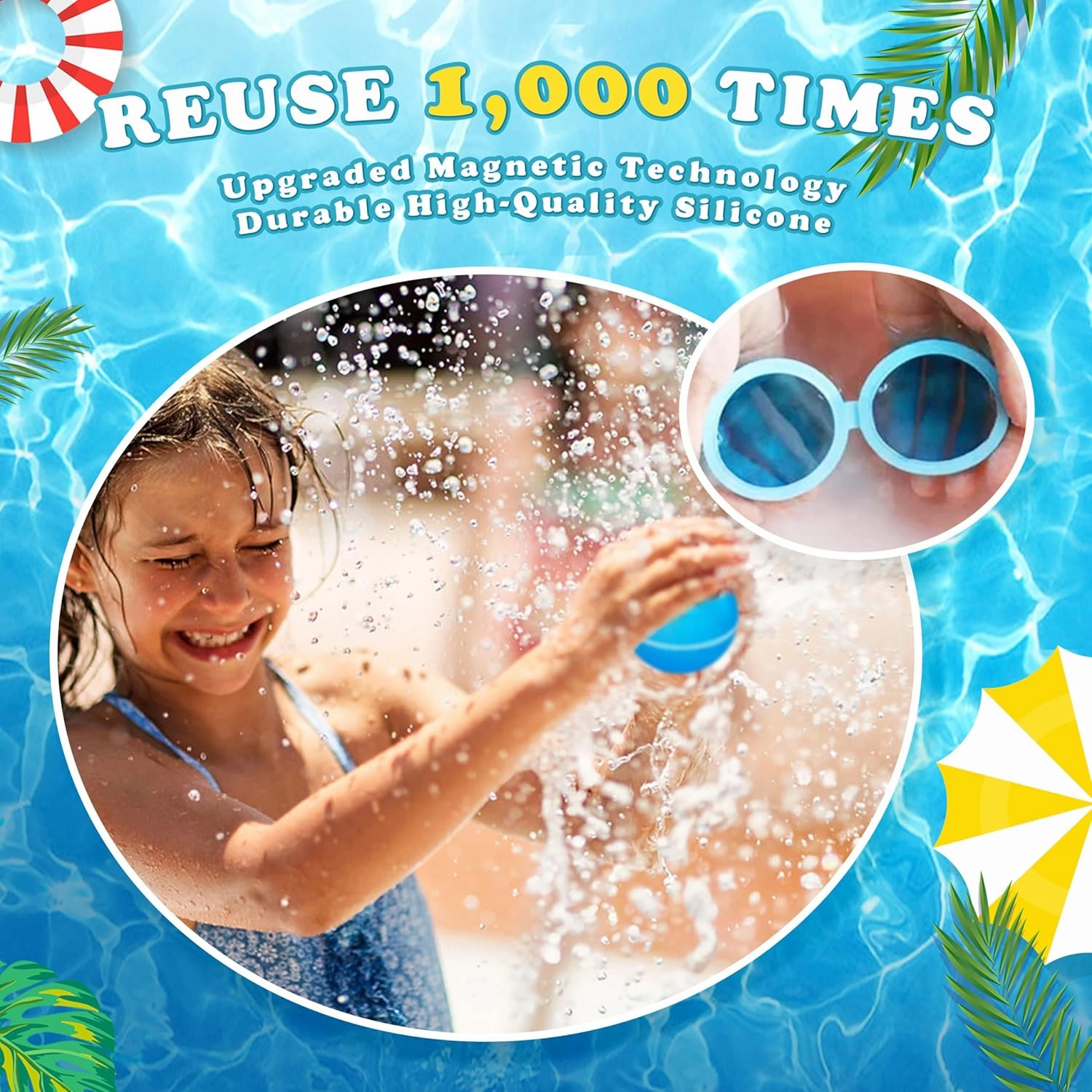 Reusable Water Balloons for Kids Adults, Outdoor Toys, Pool Toys, Self-Sealing Water Bomb for Kids, Magnetic Easy Quick Fill Water Ball, Summer Fun Splash Water Bomb Party Supplies(18 PCS)
