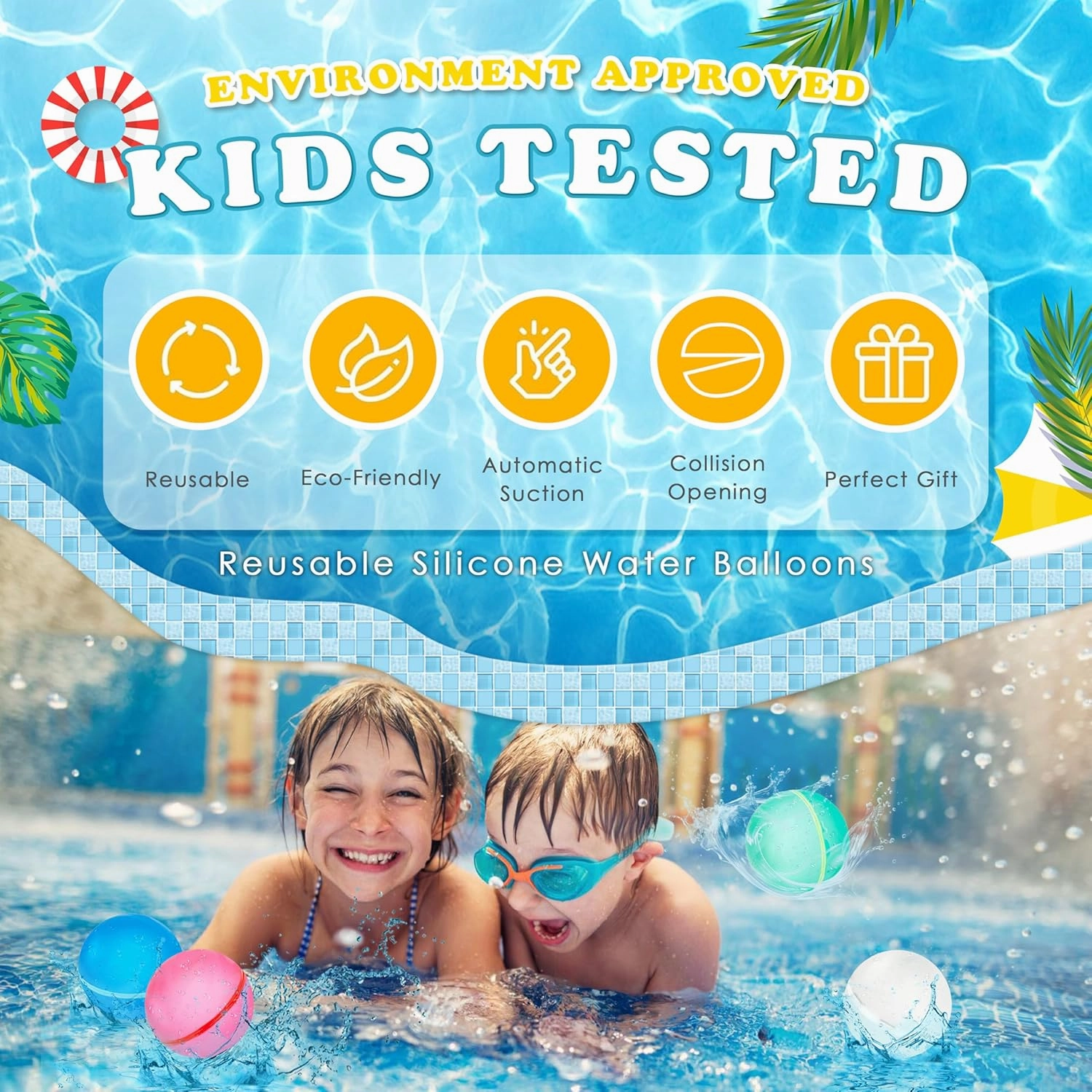 Reusable Water Balloons for Kids Adults, Outdoor Toys, Pool Toys, Self-Sealing Water Bomb for Kids, Magnetic Easy Quick Fill Water Ball, Summer Fun Splash Water Bomb Party Supplies(24 PCS)