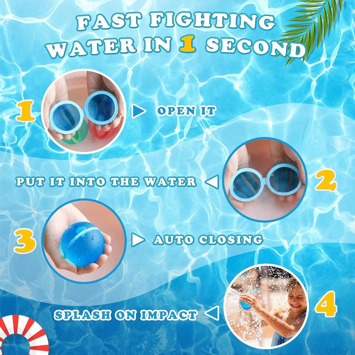 Reusable Water Balloons for Kids Adults, Outdoor Toys, Pool Toys, Self-Sealing Water Bomb for Kids, Magnetic Easy Quick Fill Water Ball, Summer Fun Splash Water Bomb Party Supplies(24 PCS)