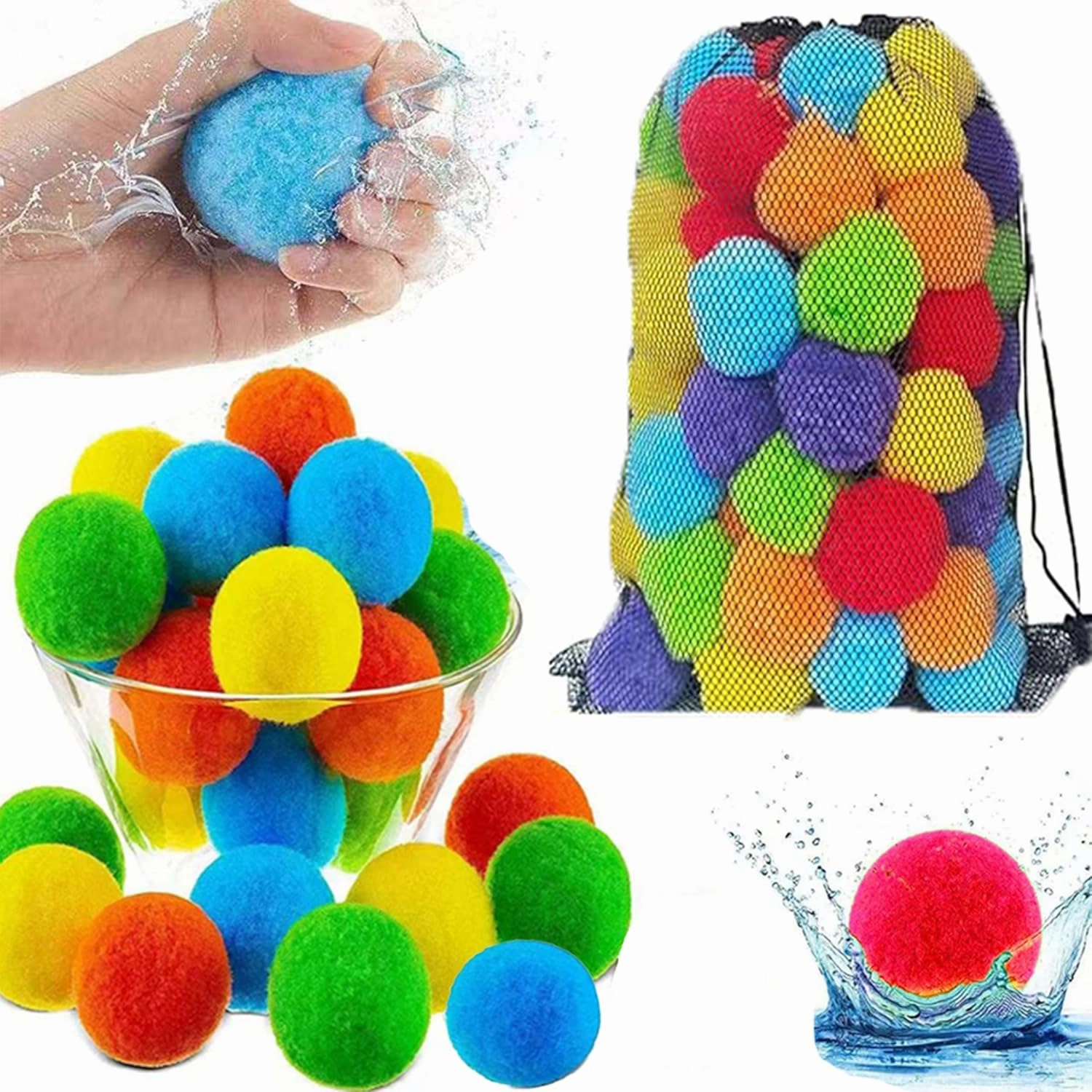 Reusable Water Balls,Reusable Water Balloons for Outdoor Toy and Games, Water Toys for Kids and Adults Boys and Girls,Water Toys for Beach Pool Summer Fun Party