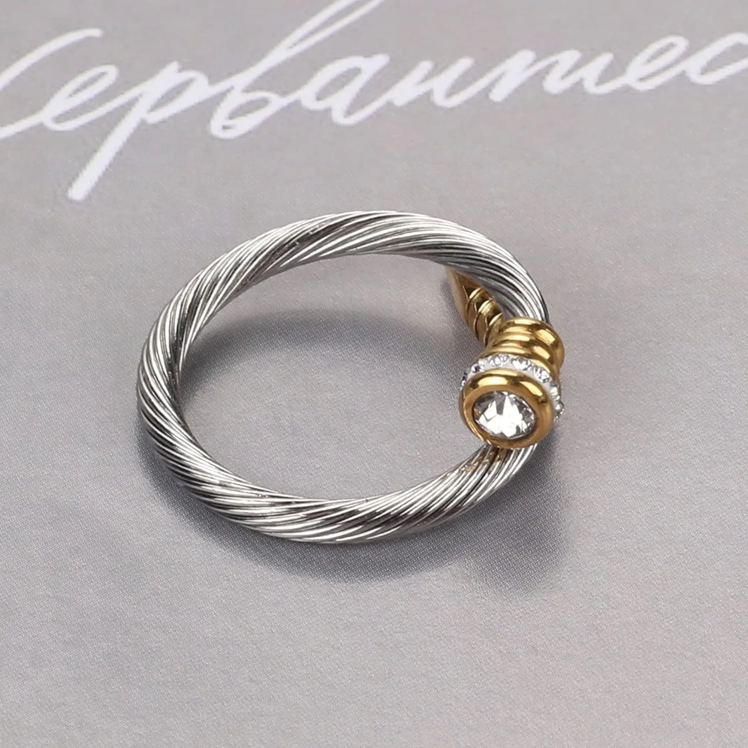 Ring for Women Adjustable Cable Nail Rings Open Stackable Cubic Zirconia Vintage Designer Fashion Jewelry Girlfriend Wife Mom Gift