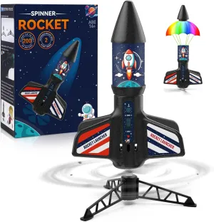 Rocket Launcher for Kids - Self-Launching 200 ft Motorized Outdoor Electric Play Toy, High Flying Kids' Play Air Rocket with Launch Set, Birthday Toys Gifts for Boys 8-12, Rocket Pattern